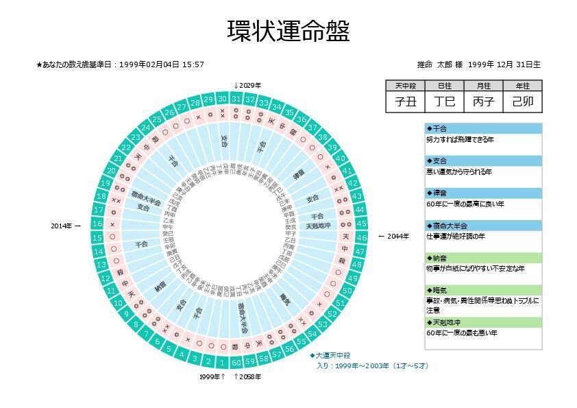 お財布喜ぶ四柱推命鑑定ツール★売切りでご提供します プロ監修で機能厳選★高額サイトの３ヶ月分でお財布にやさしい イメージ4