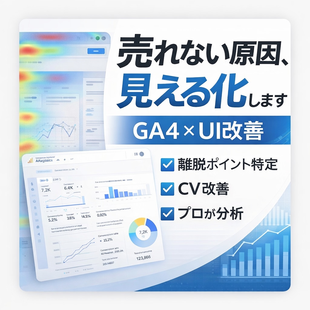 アクセス解析＋UI改善｜CV上げるレポート作ります 「なぜ売れないのか」を数字と構造で明確にします イメージ1