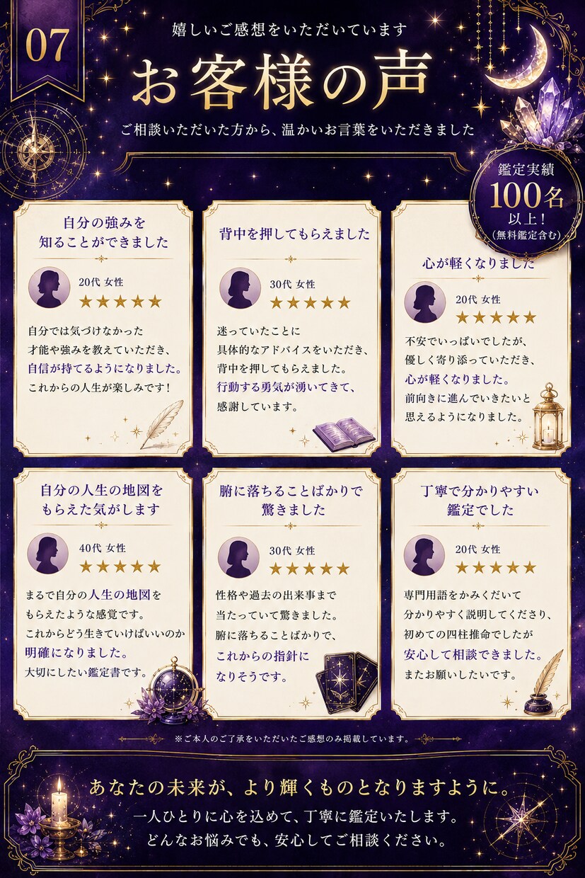 四柱推命であなたの才能と適性を鑑定します 才能・適性・人生の流れを丁寧に読み解きます イメージ8