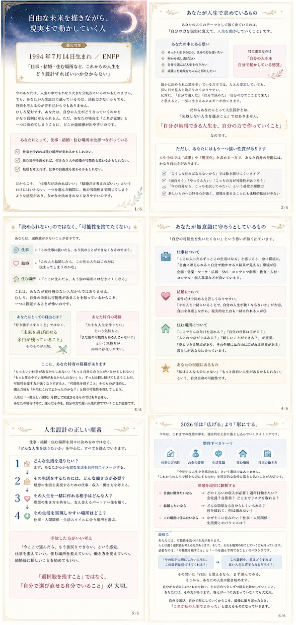 あなたの「トリセツ」作ります 生年月日×MBTIで本質・恋愛・仕事・人生を深掘り鑑定します イメージ2
