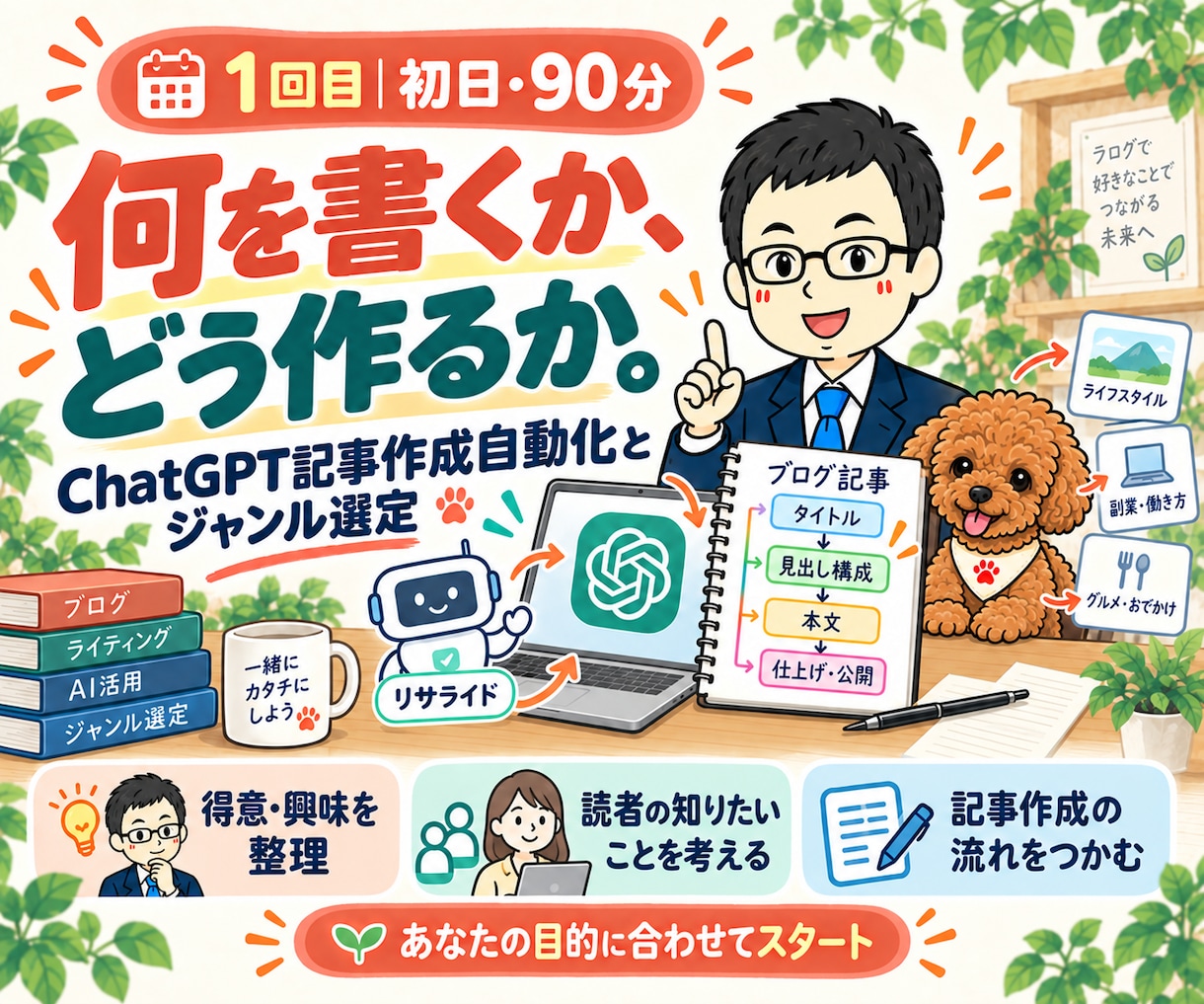 ChatGPTとリサライドでブログ自動化教えます アフィリエイト記事をツールで運用｜1週間支援 イメージ5