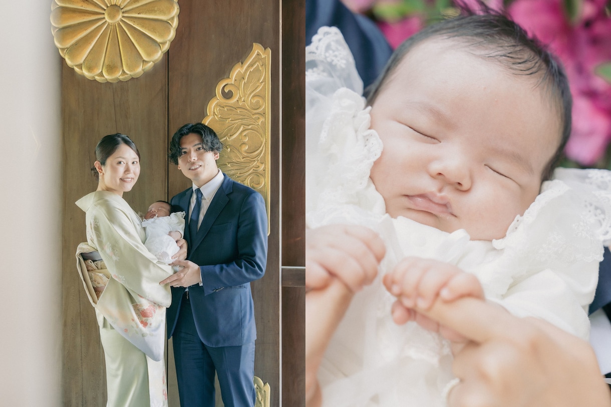 自然な雰囲気のお宮参り写真を撮影します 撮影だけのシンプルプラン。レタッチ80枚以上納品。 イメージ3