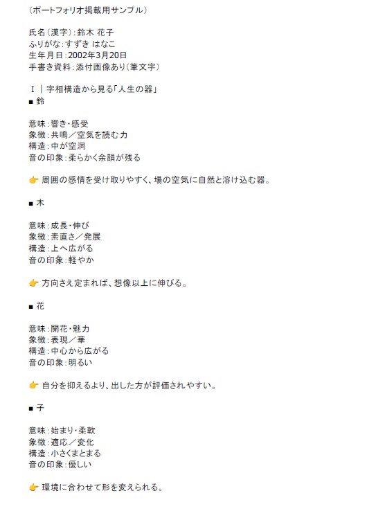 字相×色と葉で今を整える最上位統合鑑定します 今のあなたを言語化し、現実（いま）を前に進める鑑定 イメージ6