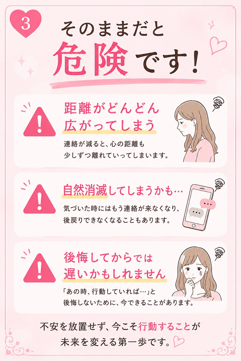 彼・彼女の本音占います。幸せに導きます 「なんで急に連絡減ったの？」その不安、占いで整理します イメージ3