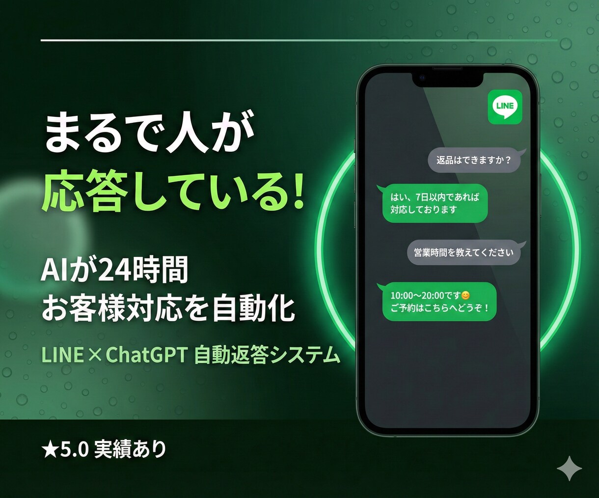 LINEカスタマーサポートを自動返答に対応させます まるで人が応答！AIが24時間リアルタイムで自動返答 イメージ1