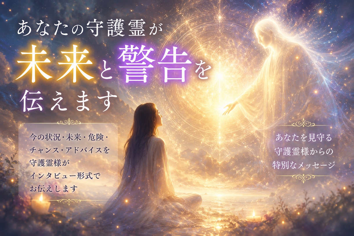 貴方様の守護霊から今伝えたいことがあります 今の状況・未来・危険等をお伝えします。 イメージ1
