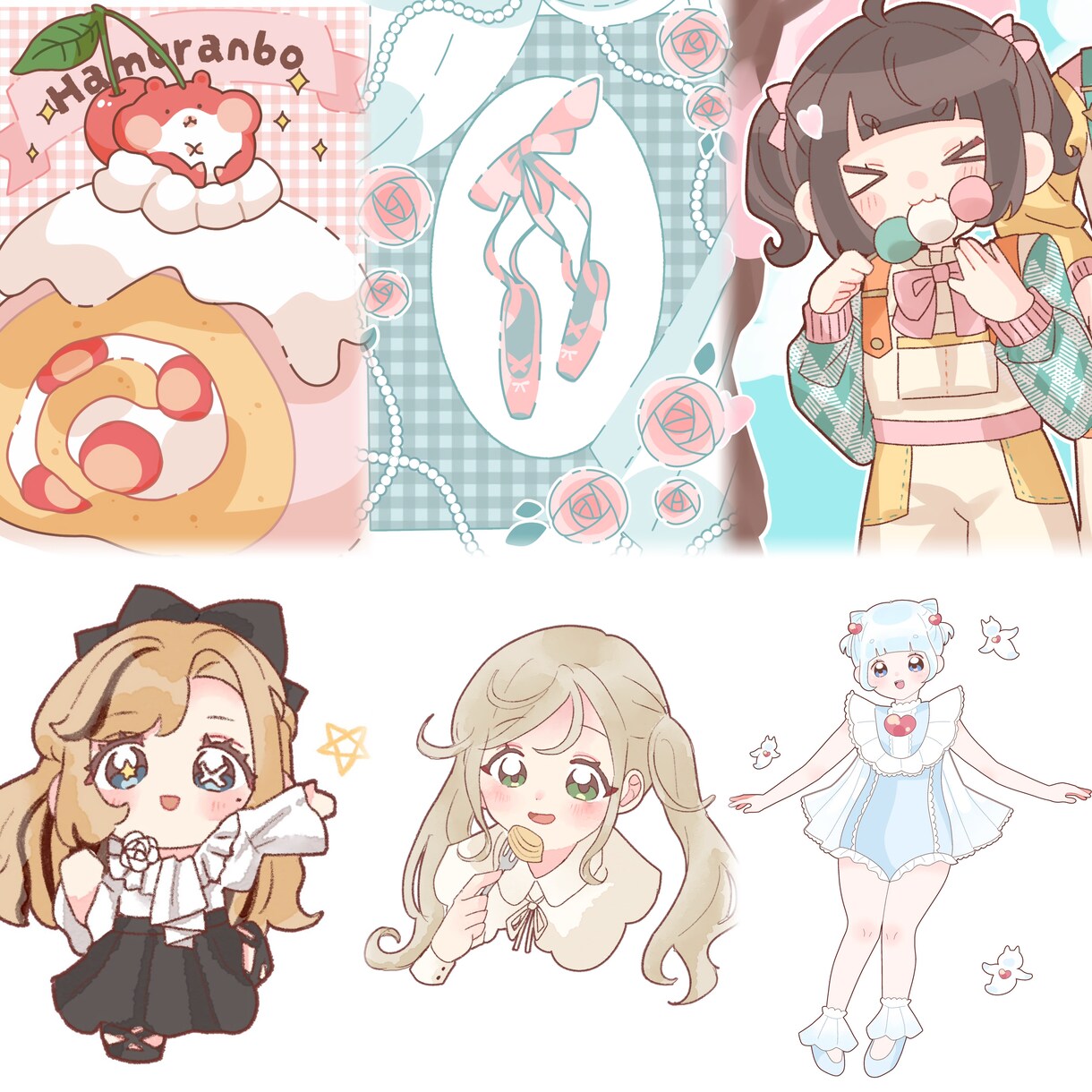 可愛い絵柄でキャラクターのイラストをお描きします デフォルメ〜等身・首上〜全身までご要望に沿ってお描きします！ イメージ1