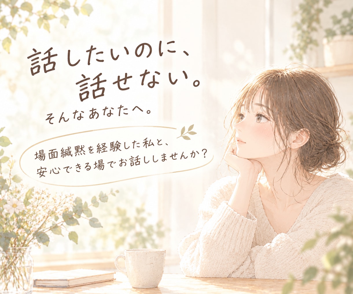 あなたのペースでお話しします 安心できる場でゆっくりお話ししませんか？ イメージ1