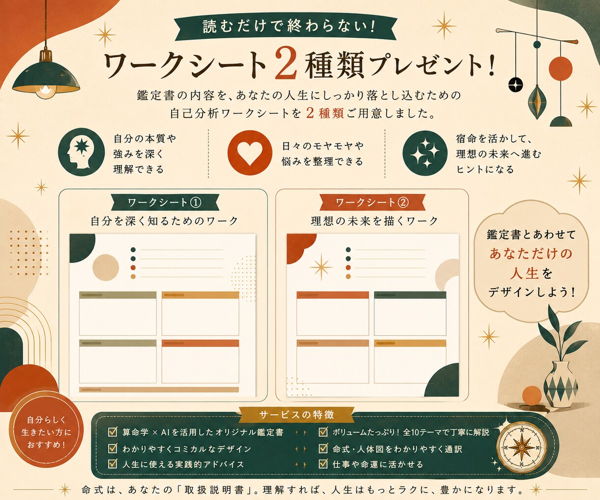 命式を人生に落とし込むAI鑑定書作ります 算命学の命式を“読む”だけでなく人生で使える言葉へ翻訳します イメージ2