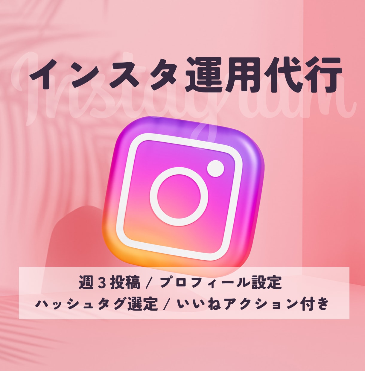 １ヶ月インスタ運用代行であなたをサポートします 〈画像作成料込み！〉SNS集客実績者が運用代行で安心！ イメージ1