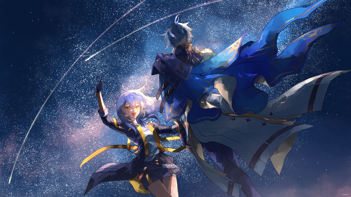 カップルイラストお描きします 素敵なシーンの一枚絵に詰込みイラストもお描きします౨ৎ ⋆｡ イメージ2