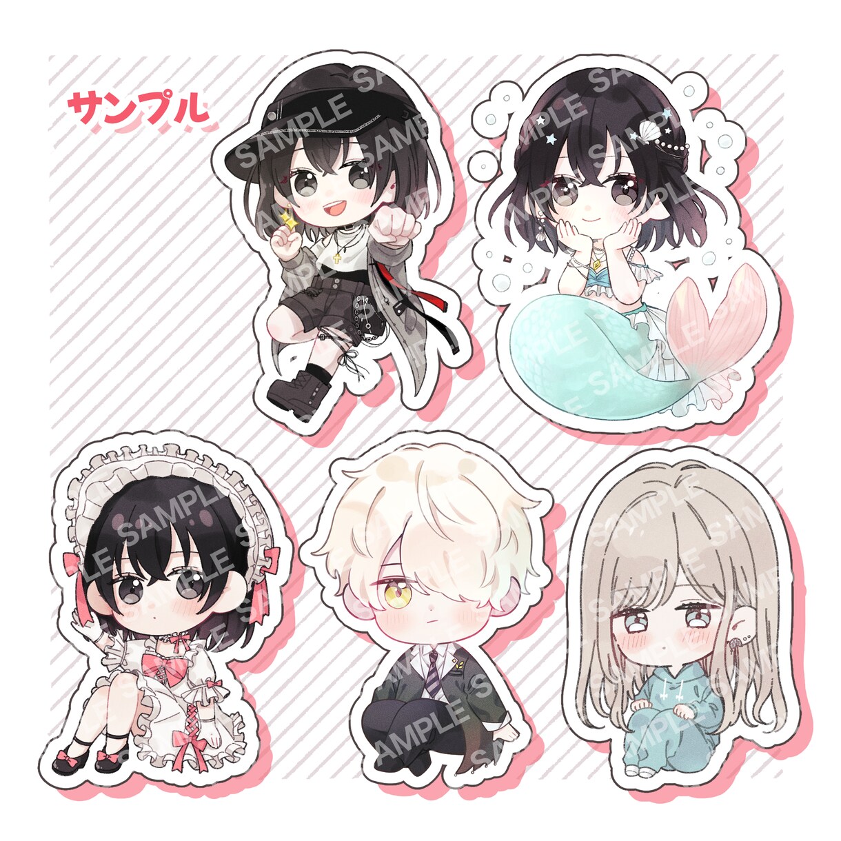 ふんわりとした可愛いミニキャライラスト描きます アイコンやグッズなど、用途に合わせて作成します！ イメージ3