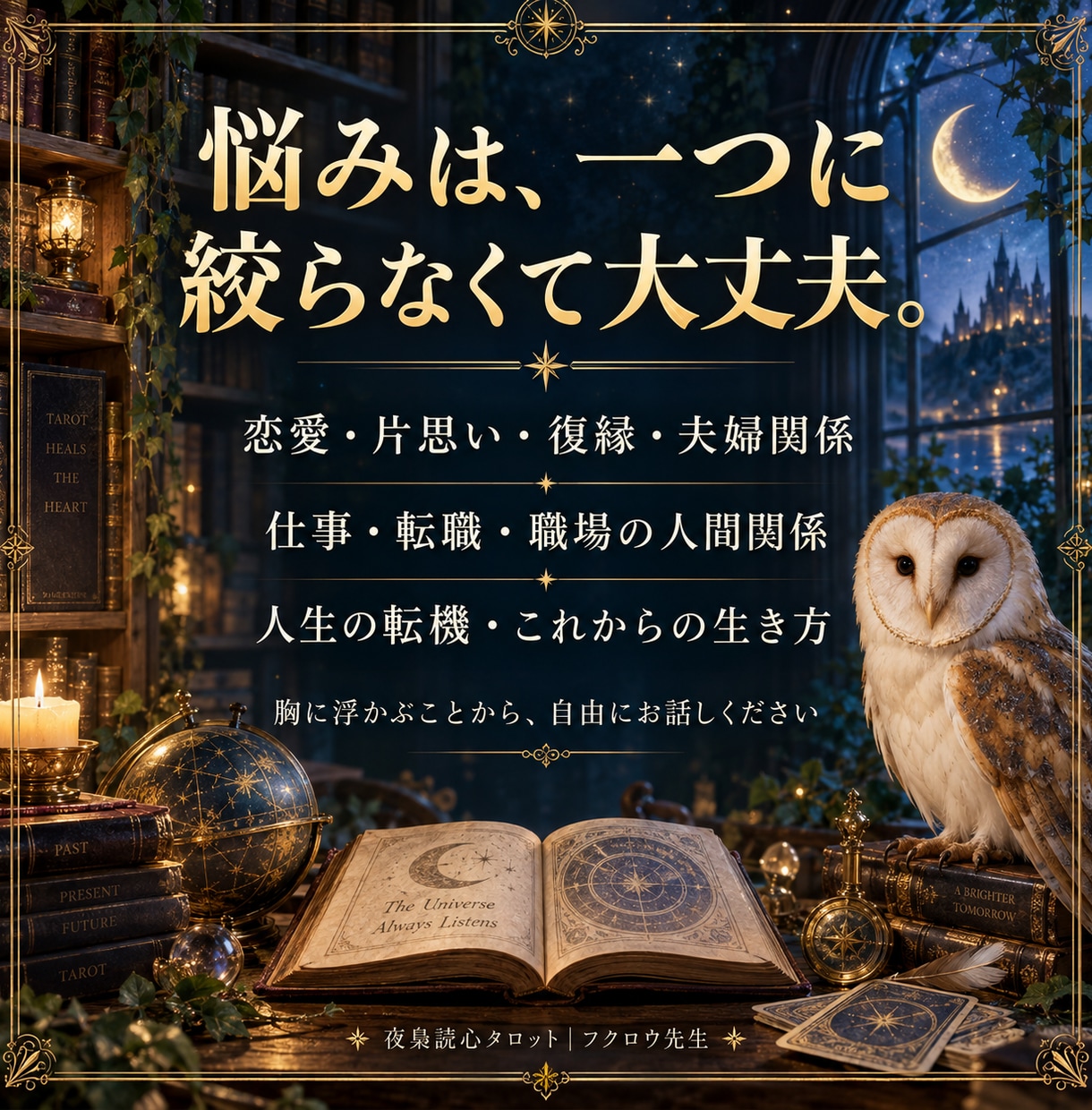 恋・仕事・人生の本音と未来を総合鑑定します 迷いを整理し今のあなたに必要な一歩を読み解きます イメージ2