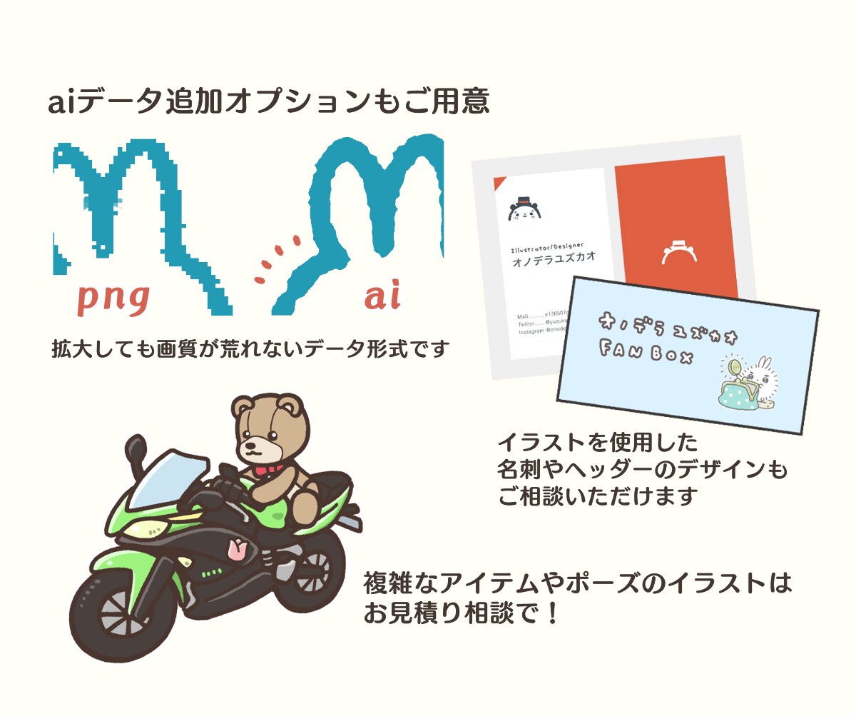 商用OK！全身かわいい手描きのゆるキャラ作ります 親しみやすい印象でPR☺︎複数の表情やAiデータ追加もOK！ イメージ10