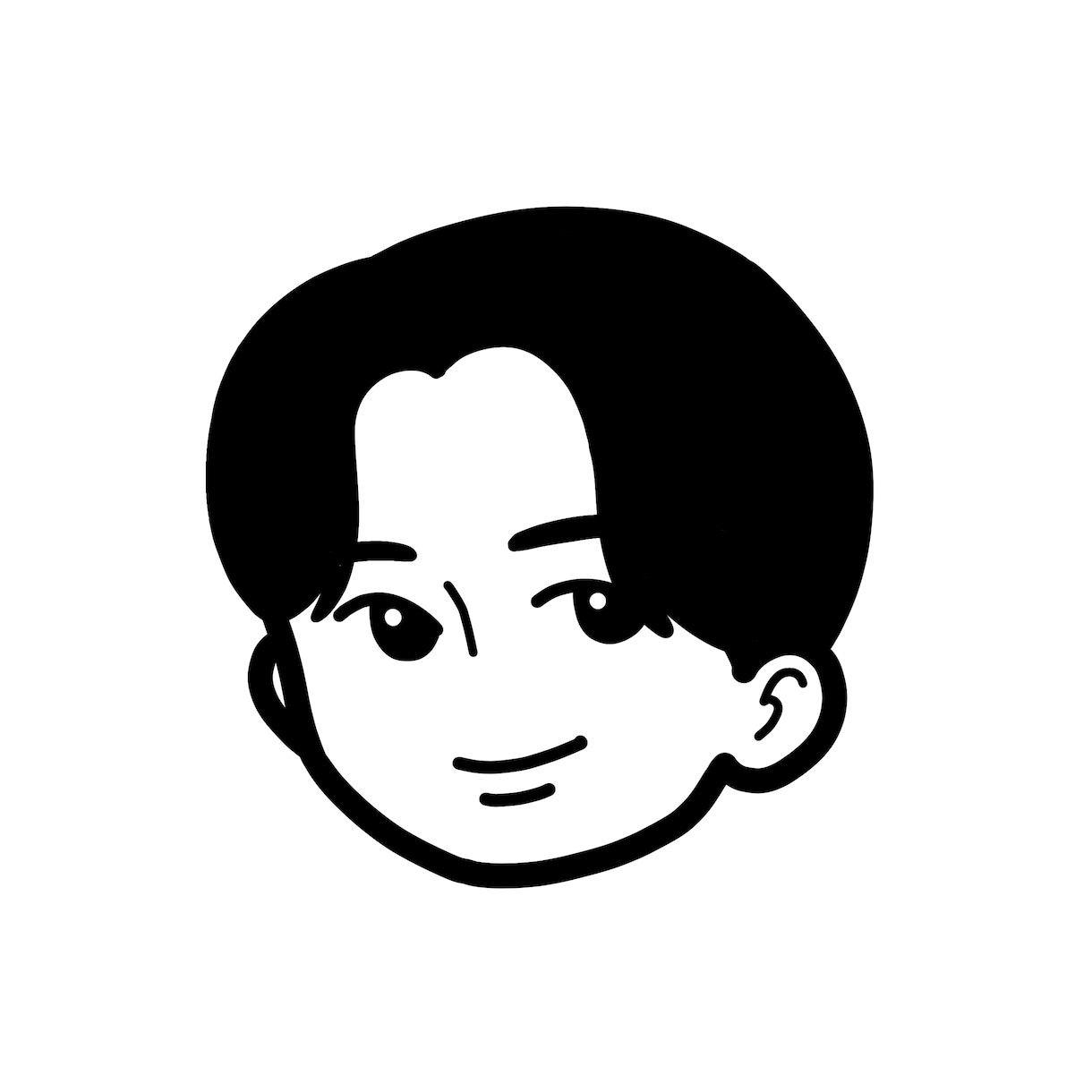 格安！モノクロ顔だけイラスト作成します アイコンにぴったり！短納期でシンプルなイラストを作成します！ イメージ2