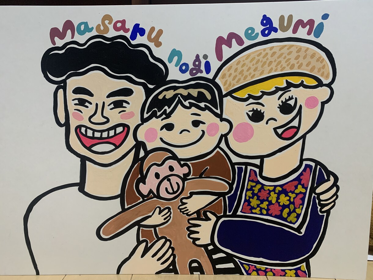ポップタッチでご家族（３名）・カップル描きます プレゼントやアートとしてのインテリア、記念品として！ イメージ2