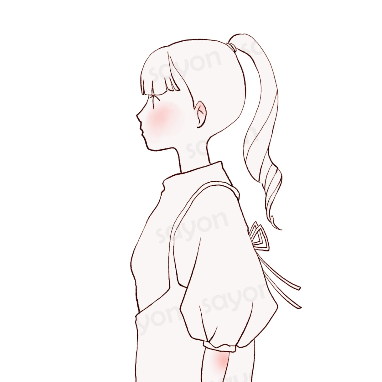 商用利用可！完成品イラストを販売しています いちごを頬張る女性/クール・おしゃれ/SNS用アイコンなど イメージ6
