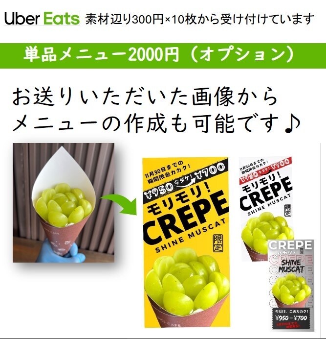UberEats出店サポートいたします 素材をお送り頂けば、加工修正後、指定のサイズで納品します イメージ5