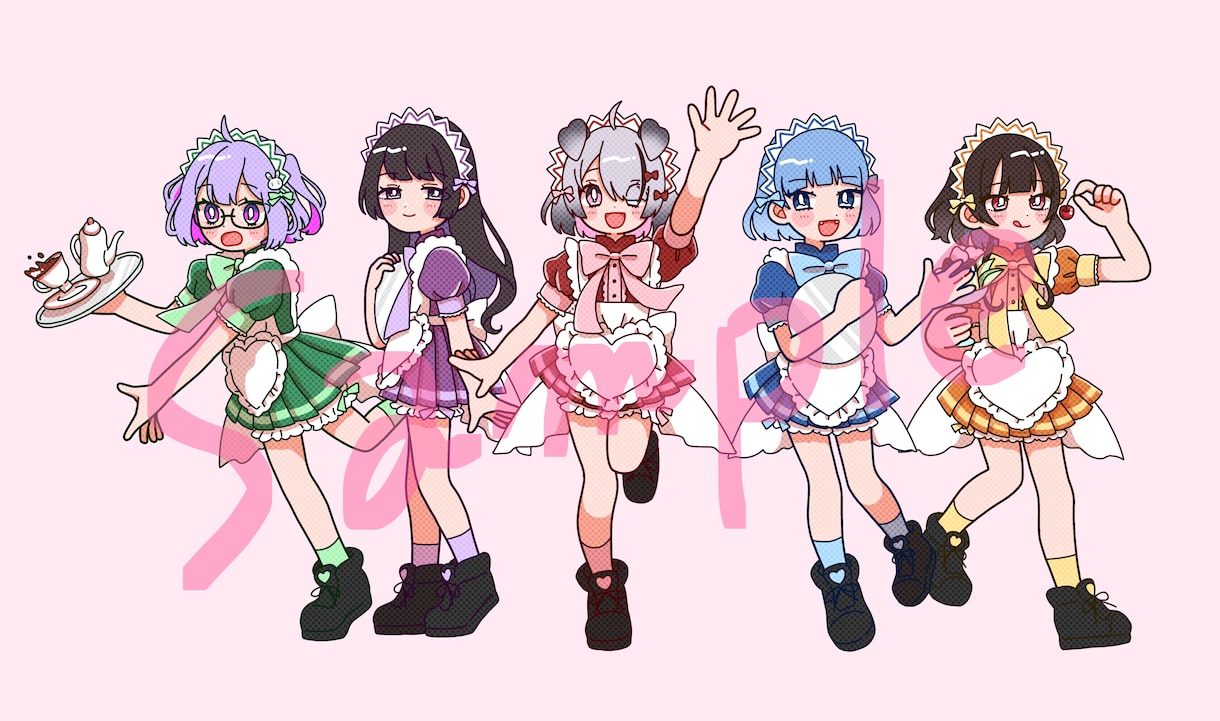 抜群に目立つ！レトロでポップなイラスト描きます アイコン・動画・グッズなど幅広く対応☆ イメージ5