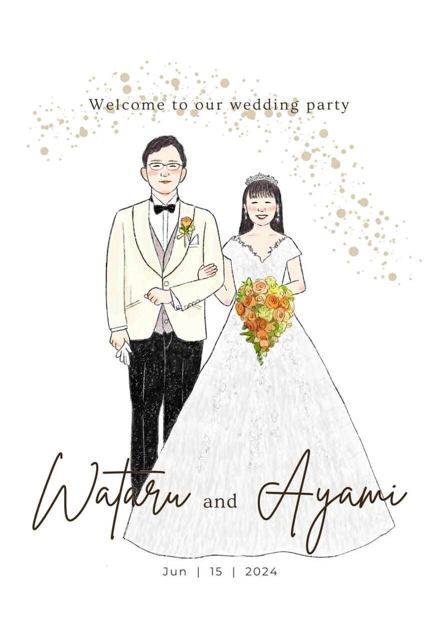 受注制作／新郎新婦を描きます データ納品！結婚式のウェルカムボードにおすすめ！ イメージ6