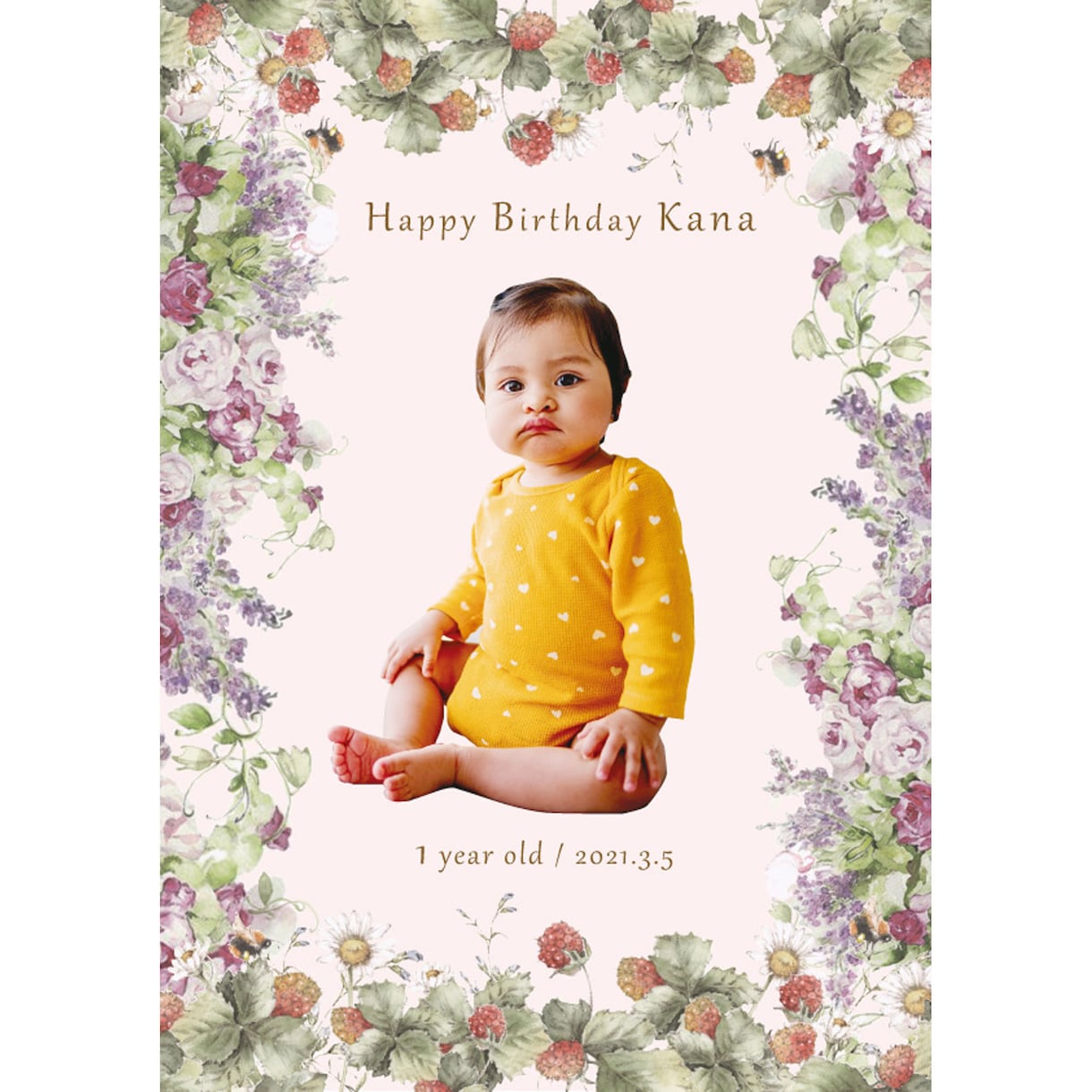子供の誕生日など♪記念画像をデザイン加工致します 子供の写真をお送りいただくだけでOK！ イメージ2