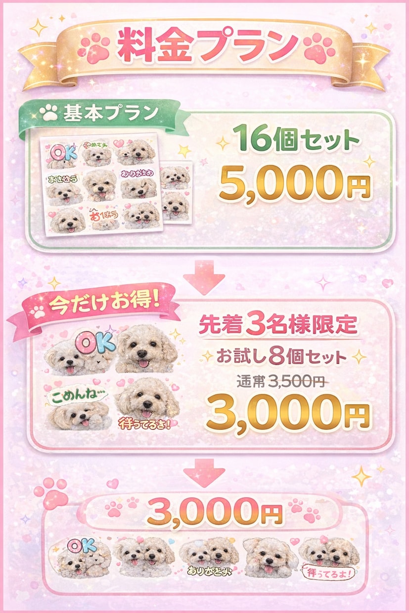 あなたのペットでLINEスタンプ作ります 毎日使いたくなるうちの子スタンプ イメージ5