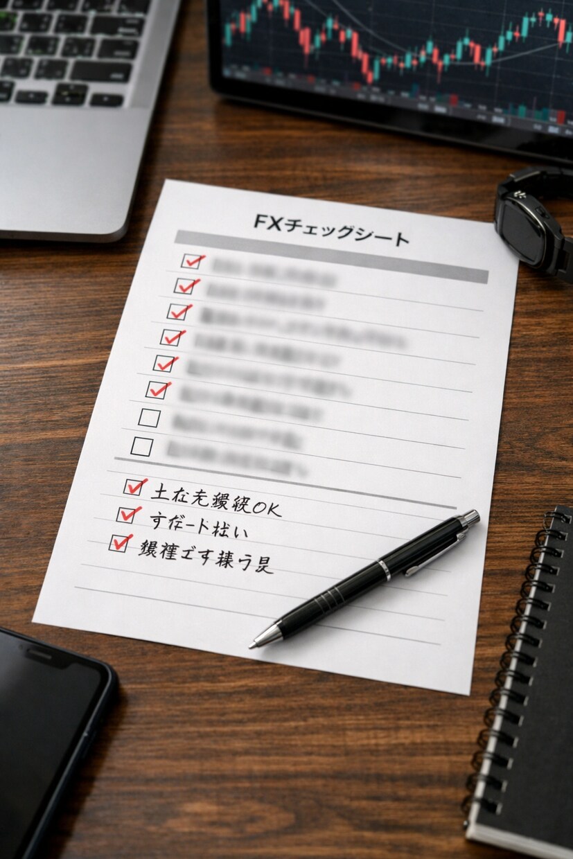 普段使いのFXエントリー前チェックシート提供します エントリー前に、毎回これを見ています。 イメージ1