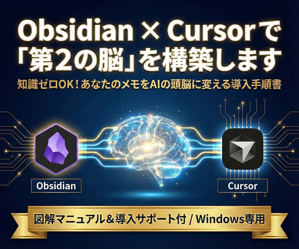 ObsidianをAI化して第2の脳を構築します 非エンジニアOK！図解手順書＆導入サポートで挫折ゼロ イメージ1