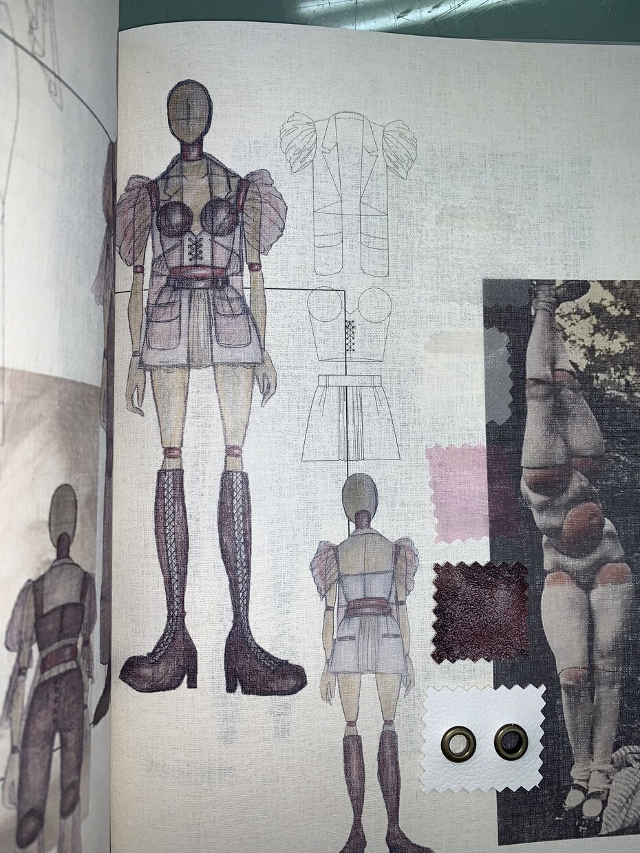 今どきにないデザイン画を描きます デザイン画はアナログで作成し、AIでコラージュします。 イメージ2