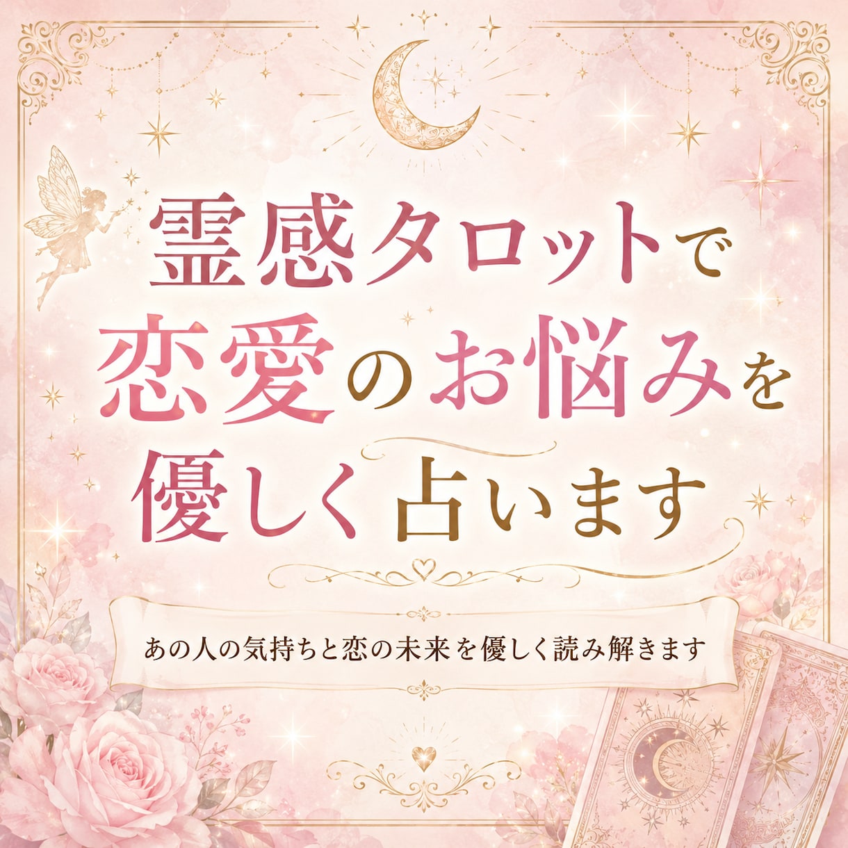 霊感タロットで恋愛のお悩みを優しく占います あの人の気持ちと恋の未来を優しく読み解きます イメージ1