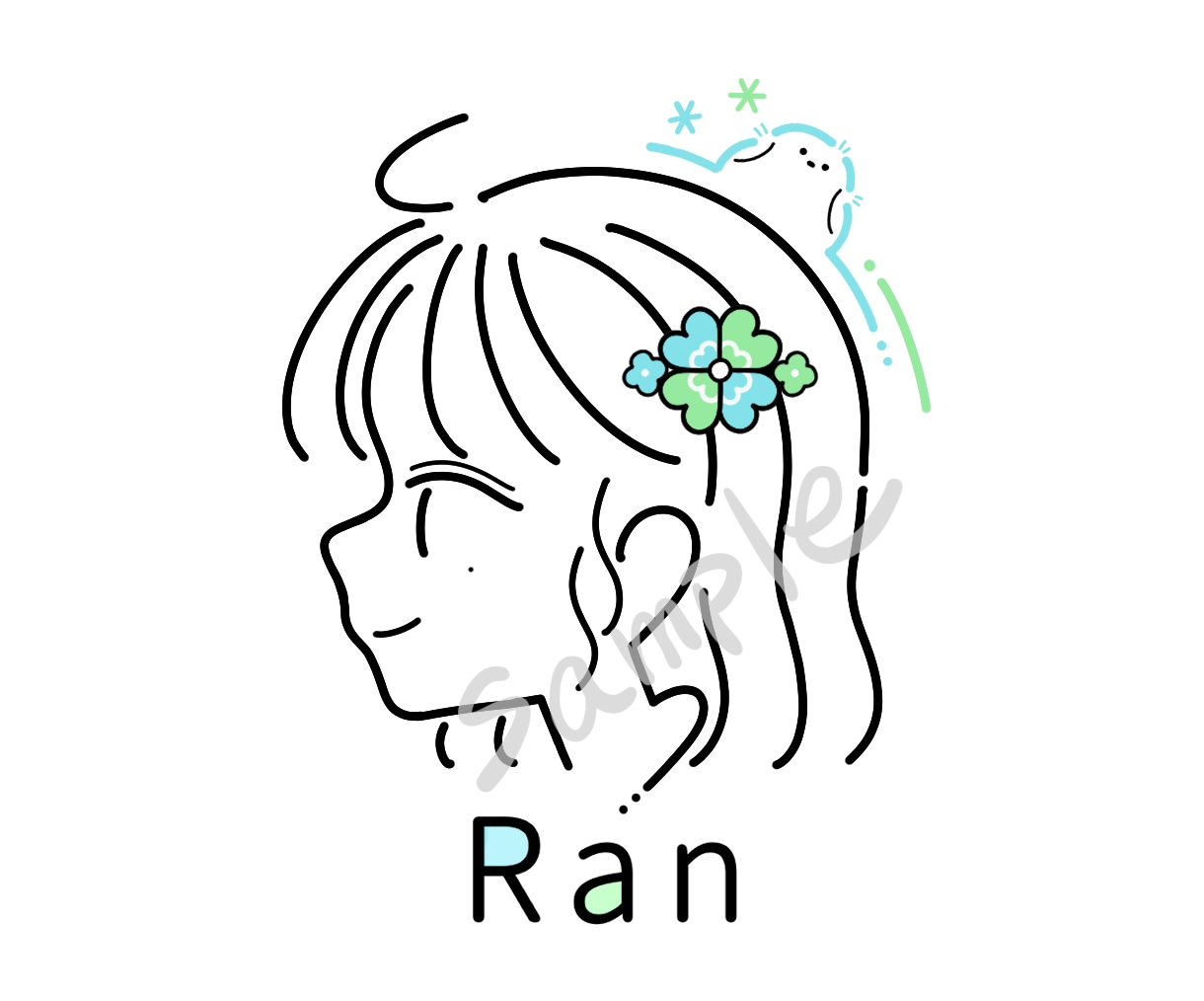 シンプル線画の横顔アイコンお描きします 好きな色をアクセントに◎シンプルでも自分らしさを。 イメージ5