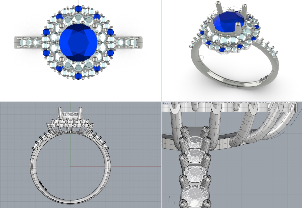 写真等からジュエリーCADデータ化します 宝飾業界経験を活かしたプロ仕様の3Dモデリング・原型設計 イメージ1
