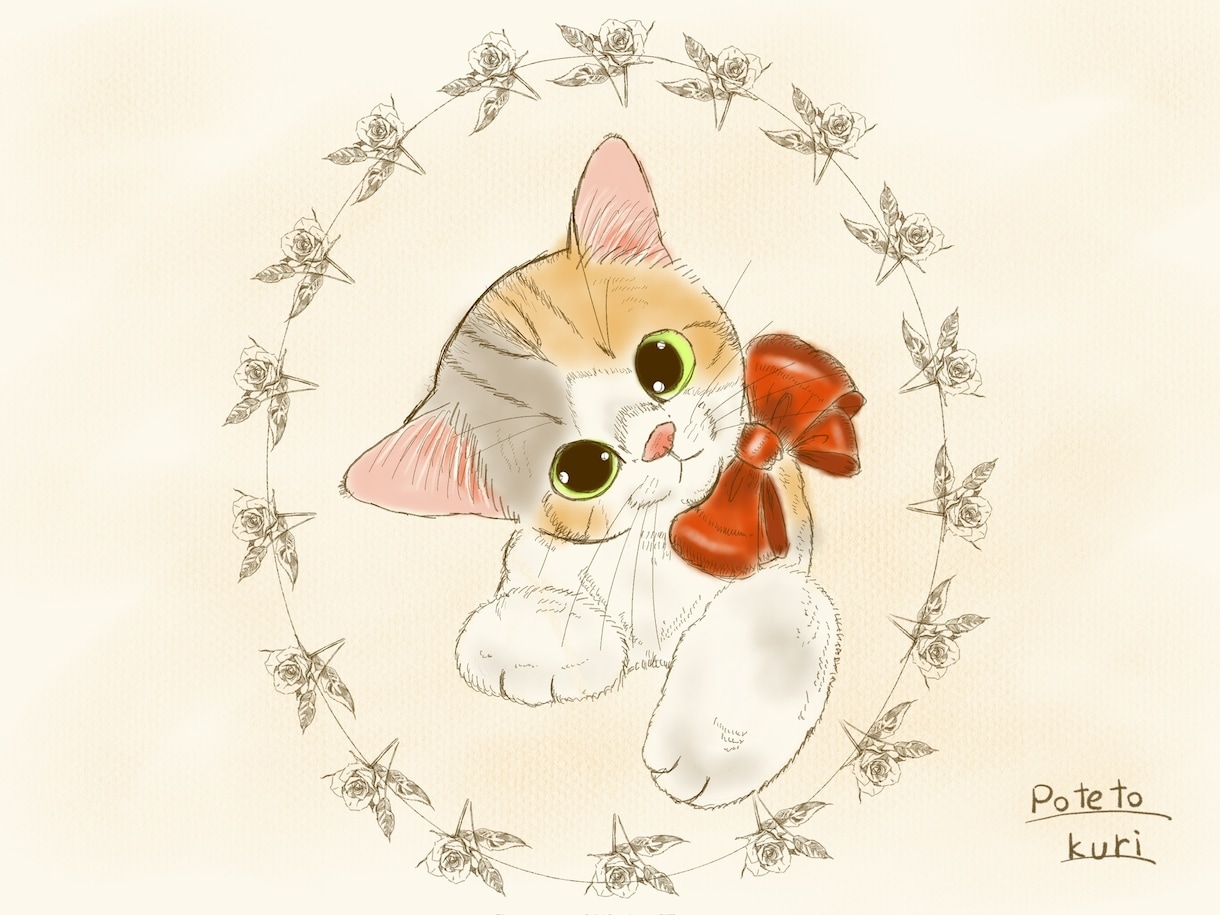 ゆるくて可愛いデジタル猫イラストをお描きします 愛猫ちゃんイラストOK！世界で一つだけのデフォルメ猫イラスト イメージ2