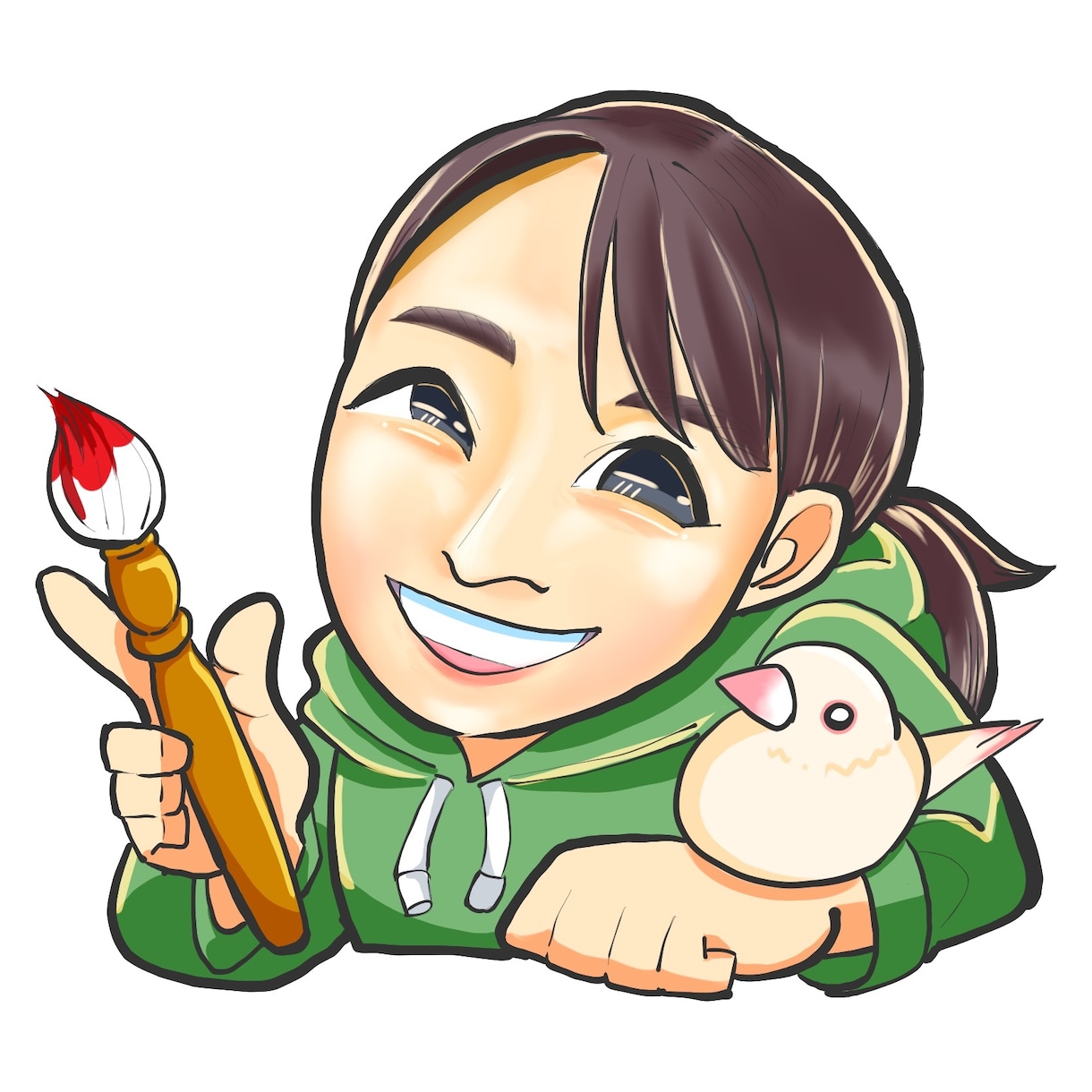 透明感のある似顔絵を描きます アイコン、誕生日、記念日にどうぞ！ イメージ3