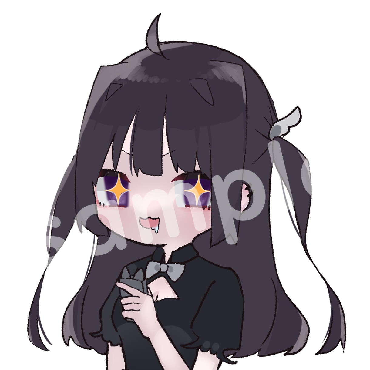 アイコン等に使えるイラスト【完成品】販売します ハーフツインの女の子/表情差分3種バストアップ イメージ4