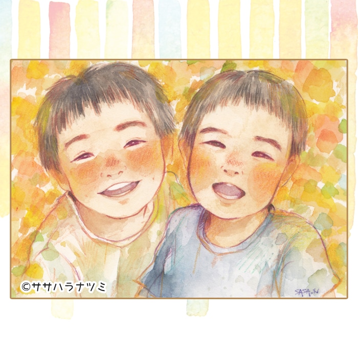 ほんわか温かい水彩似顔絵を制作します 大切な人へのプレゼントや記念日などの思い出に♫ イメージ2