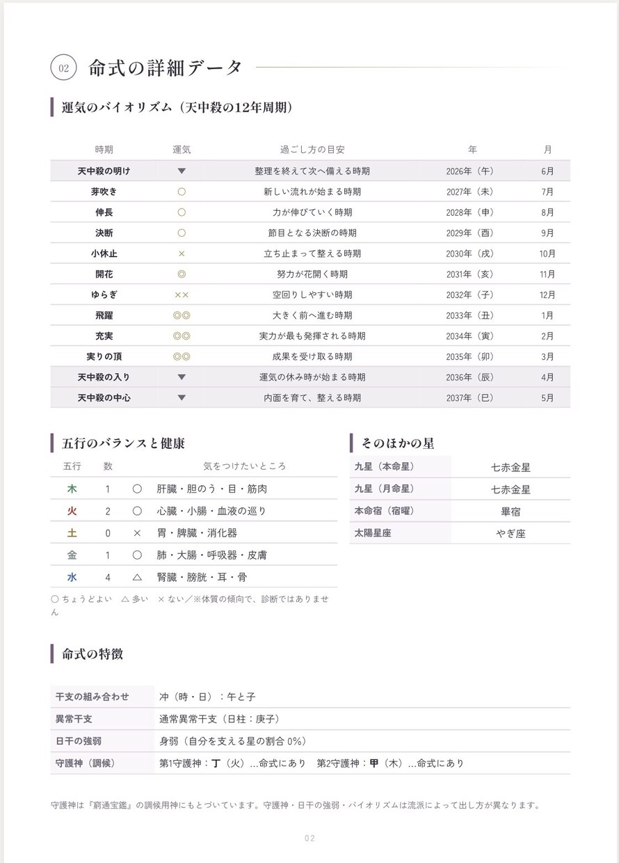 四柱推命マスター講座を提供します 四柱推命の詳細自動鑑定ツール付き イメージ4