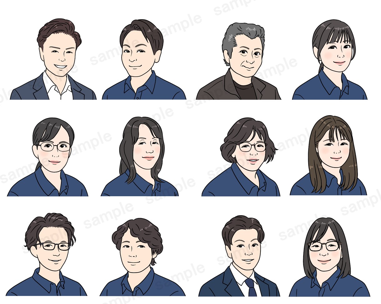 名刺やスタッフ紹介等ビジネスに最適な似顔絵描きます シンプルだけどちょっとリアルで少し似てる！オプションでカラー イメージ6