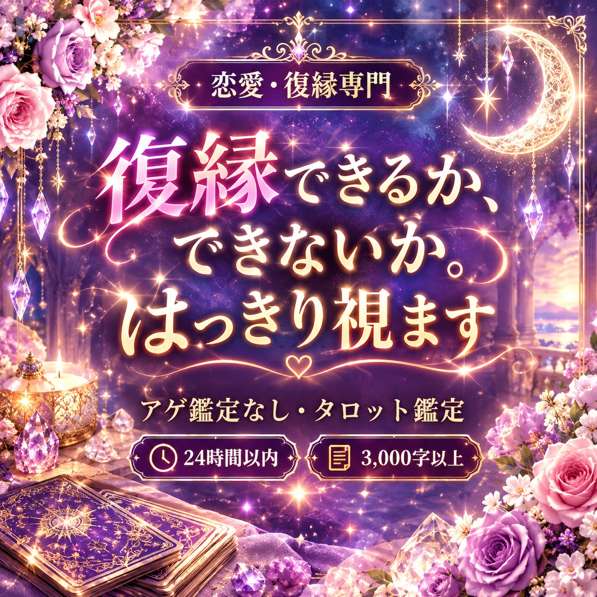 復縁の可能性をアゲずに正直にお伝えします 都合のいい言葉は書きません。厳しい結果も理由と共に イメージ1