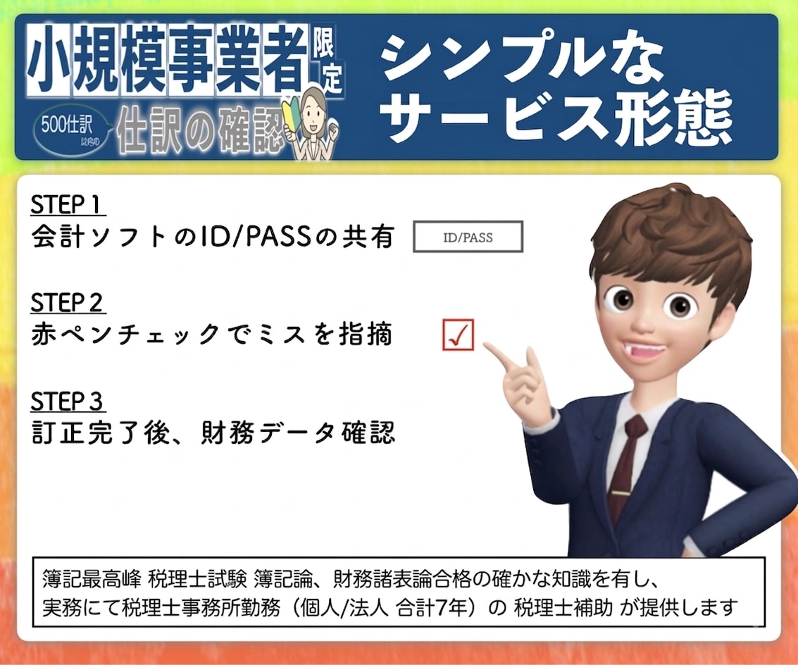 小規模事業者限定！会計ソフトの入力確認作業します 初心者歓迎！【税理士事務所職員が確実に仕訳確認】 イメージ5