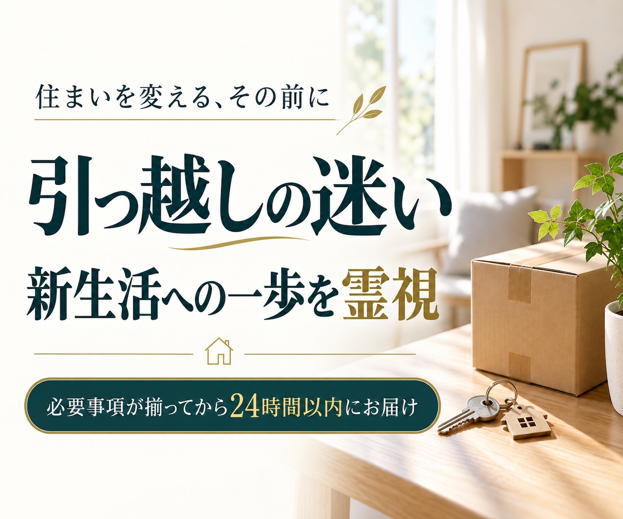 引っ越しの迷いと新生活への一歩を霊視します 今動くか、準備を進めるか。暮らしの希望と不安を整理 イメージ1