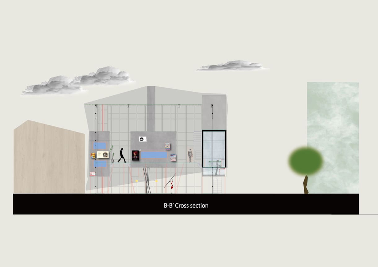 CAD図面を「伝わる」プレゼンパースにします 建築学生が空気感のあるコラージュ・ダイアグラムを作成します。 イメージ4