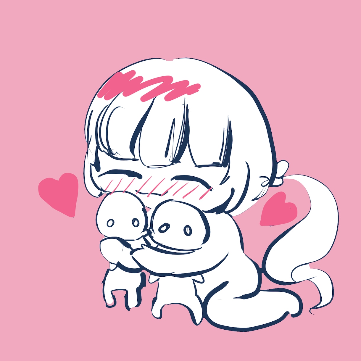 ミニマムで可愛い似顔絵、カップル絵、夢絵描きます 最短24H納品！無料スタンプ多数！2人価格で2000円☆ イメージ5