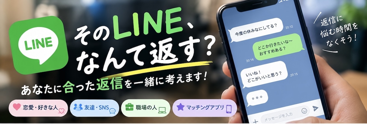 LINE・DMの返信、一緒に考えます そのLINE、なんて返す？あなたに合った返信を一緒に考えます イメージ1