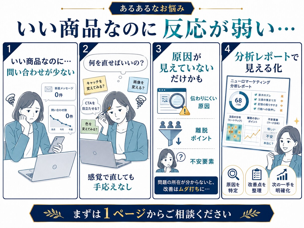 売れない原因を分析レポート化します 脳科学×マーケティング視点で改善点を見える化 イメージ4