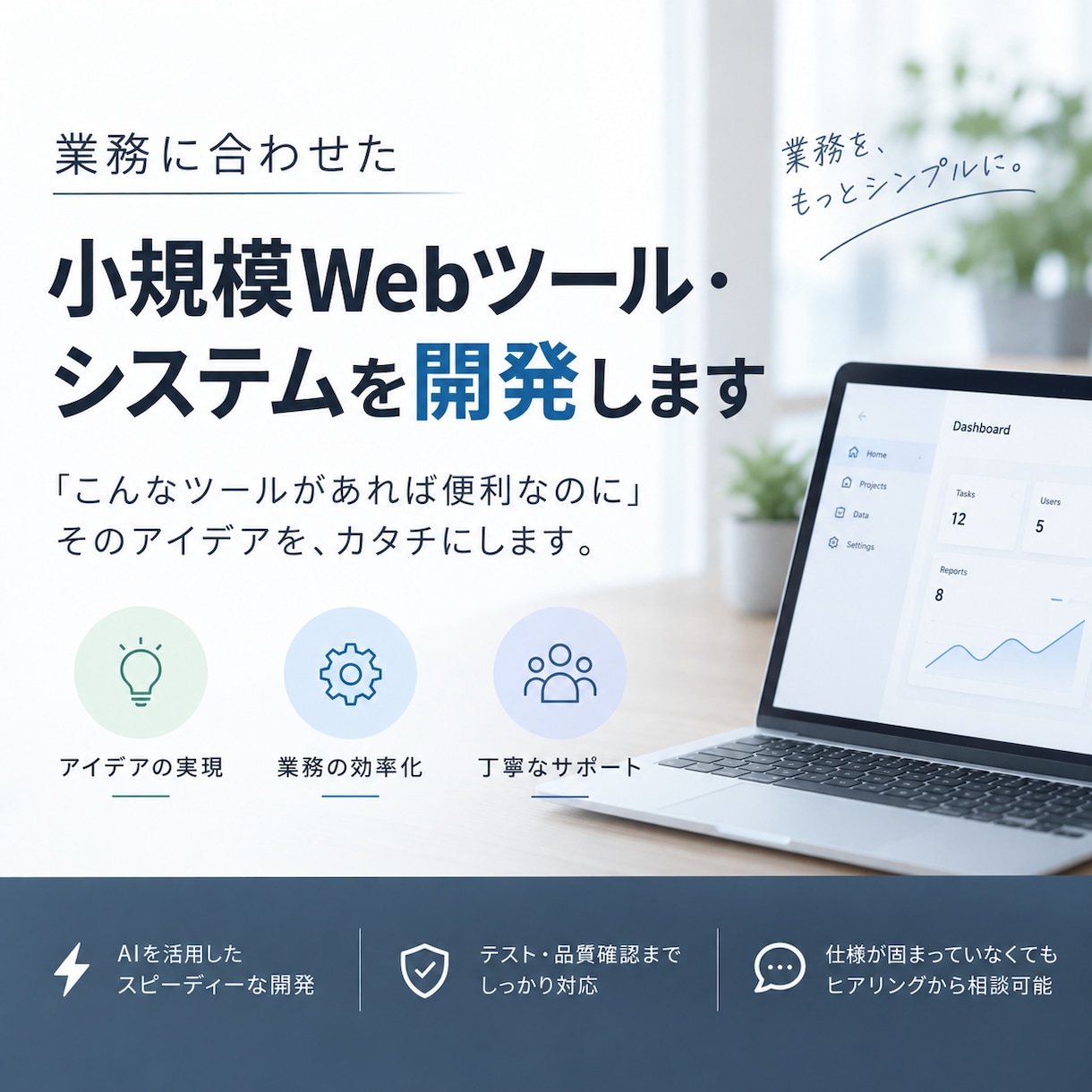 Webアプリ・Webツール開発を担当します 「こういうものは作れますか？」というご相談からお気軽に イメージ1