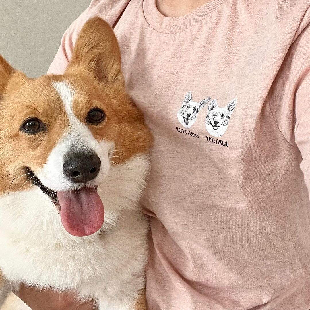 うちの子グッズ・T-shirt ペット 作成します ペットの写真を 油絵風のモノクロ画に加工してプリント♪ イメージ4