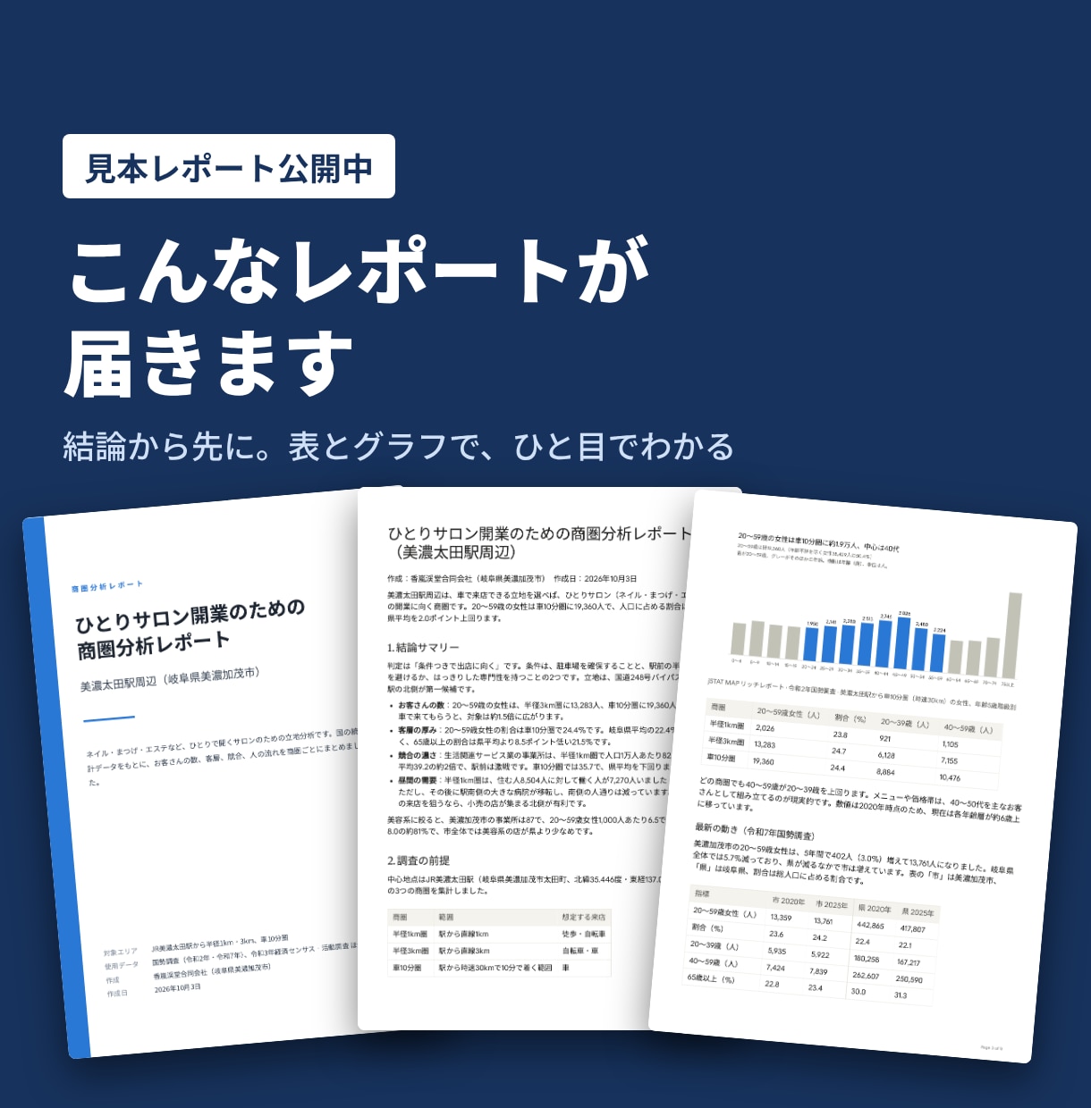 ひとりサロン開業の商圏分析レポート作ります 国の統計で、お客さんの数と競合を確認 イメージ2
