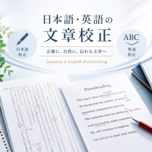 誤字脱字・文章の不自然な表現を丁寧に校正します 0.2円/一文字〜でお受けします。 イメージ1