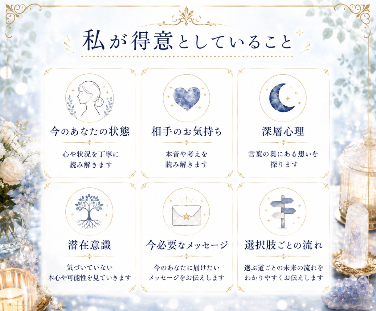 悩みを整理しながら☘️30分チャットで占います ✨相談実績8000件超☪️時間内質問数の上限なし✨ イメージ6